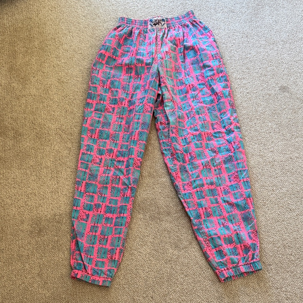 Vintage 80’s Colorful Geometric Track Pants